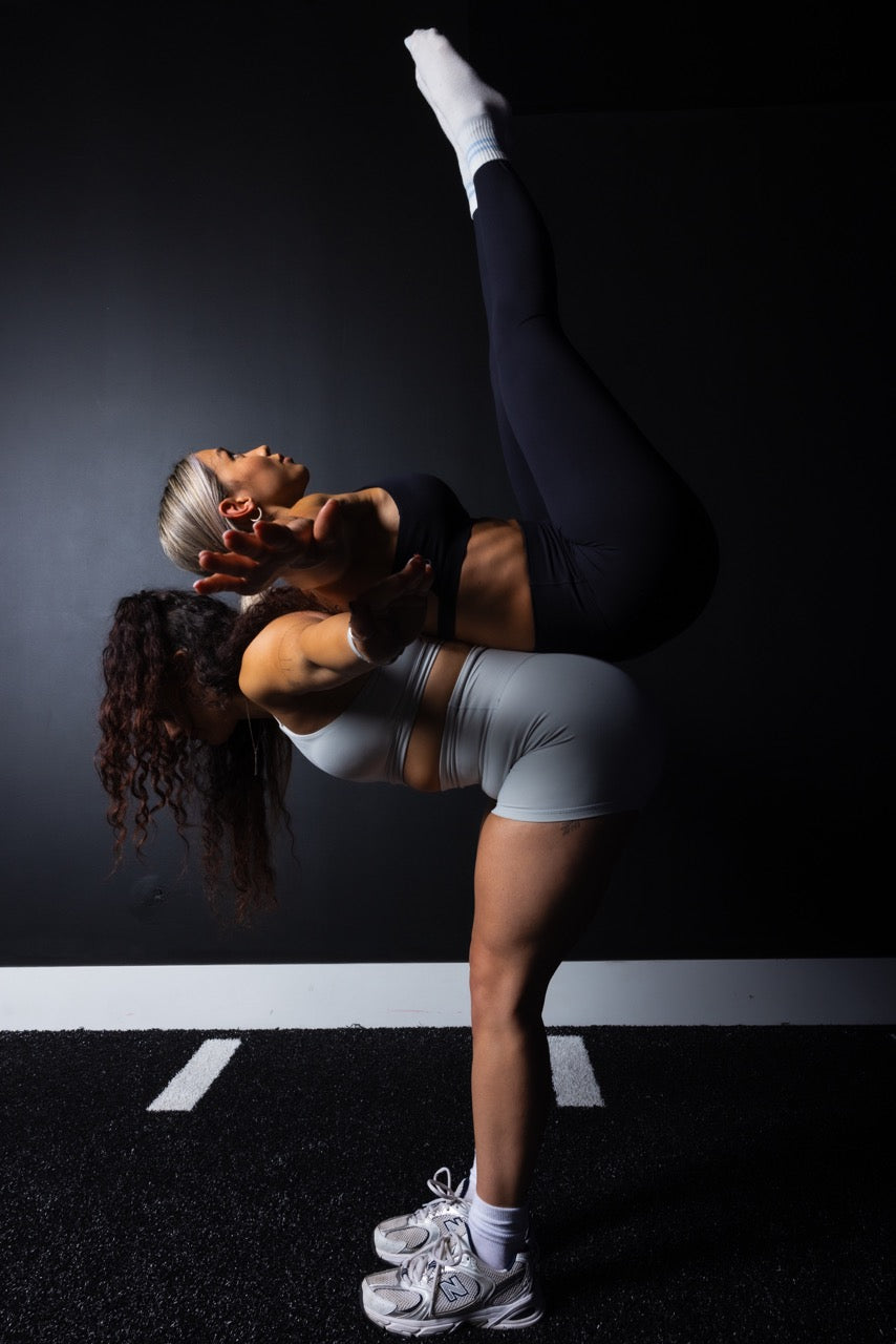 crossed back sports bra, leggings, athleisure, matching set, workout set, gym set