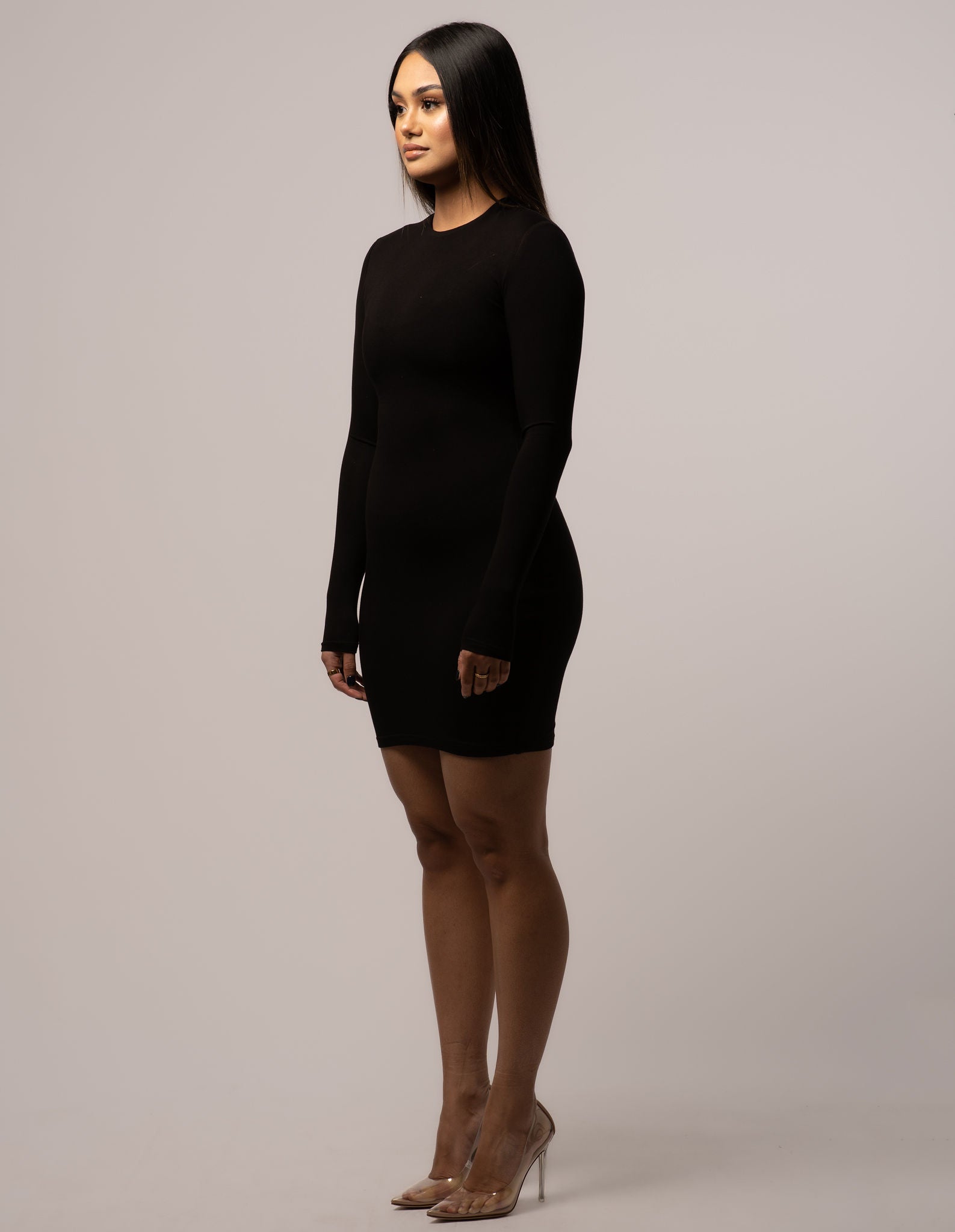 Shaping Mini Dress - Round-Neck