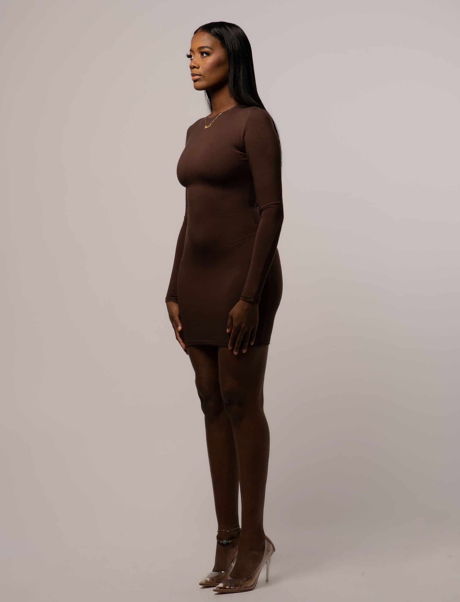 Shaping Mini Dress - Round-Neck