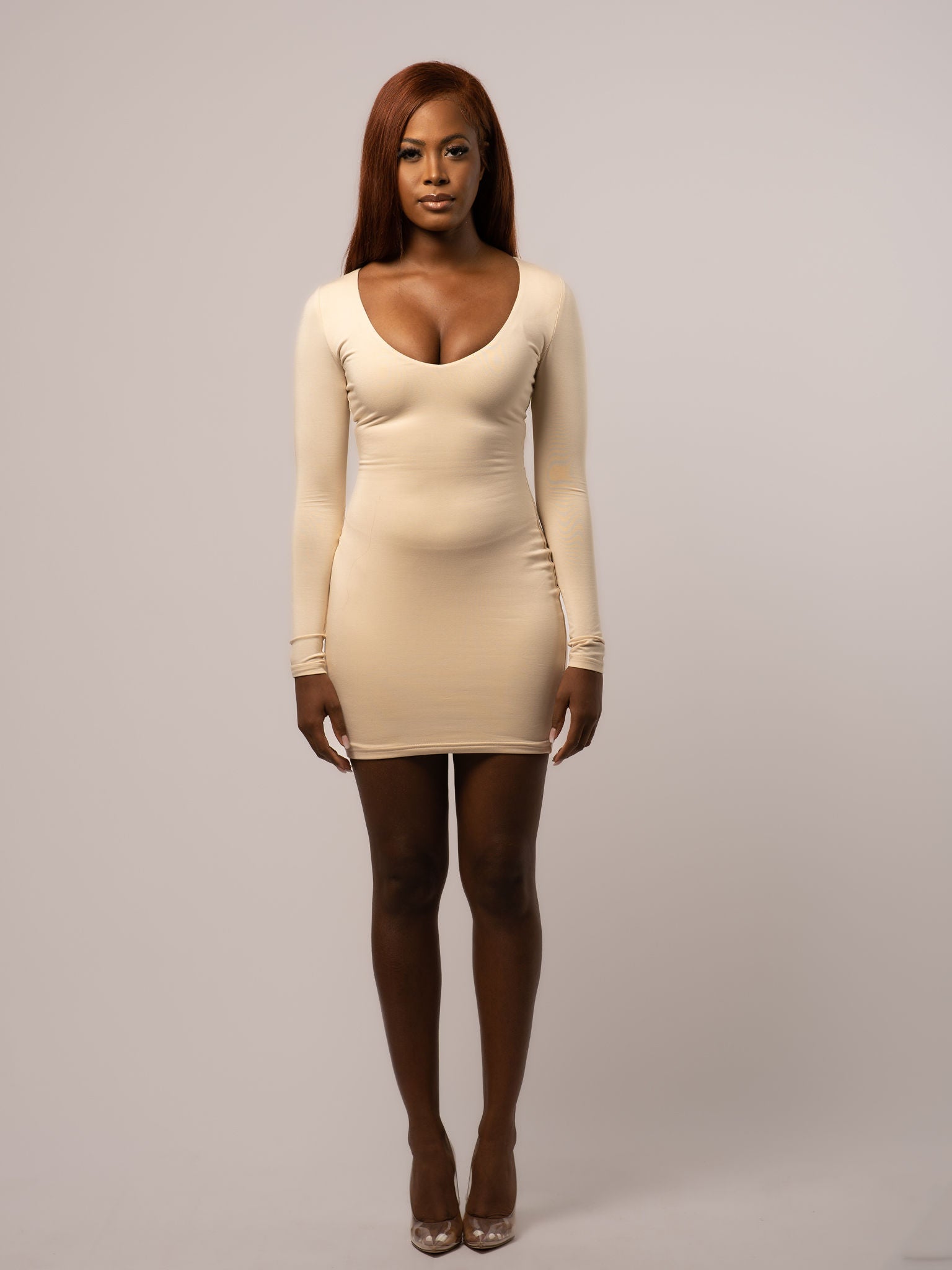 Shaping Mini Dress - V-Neck