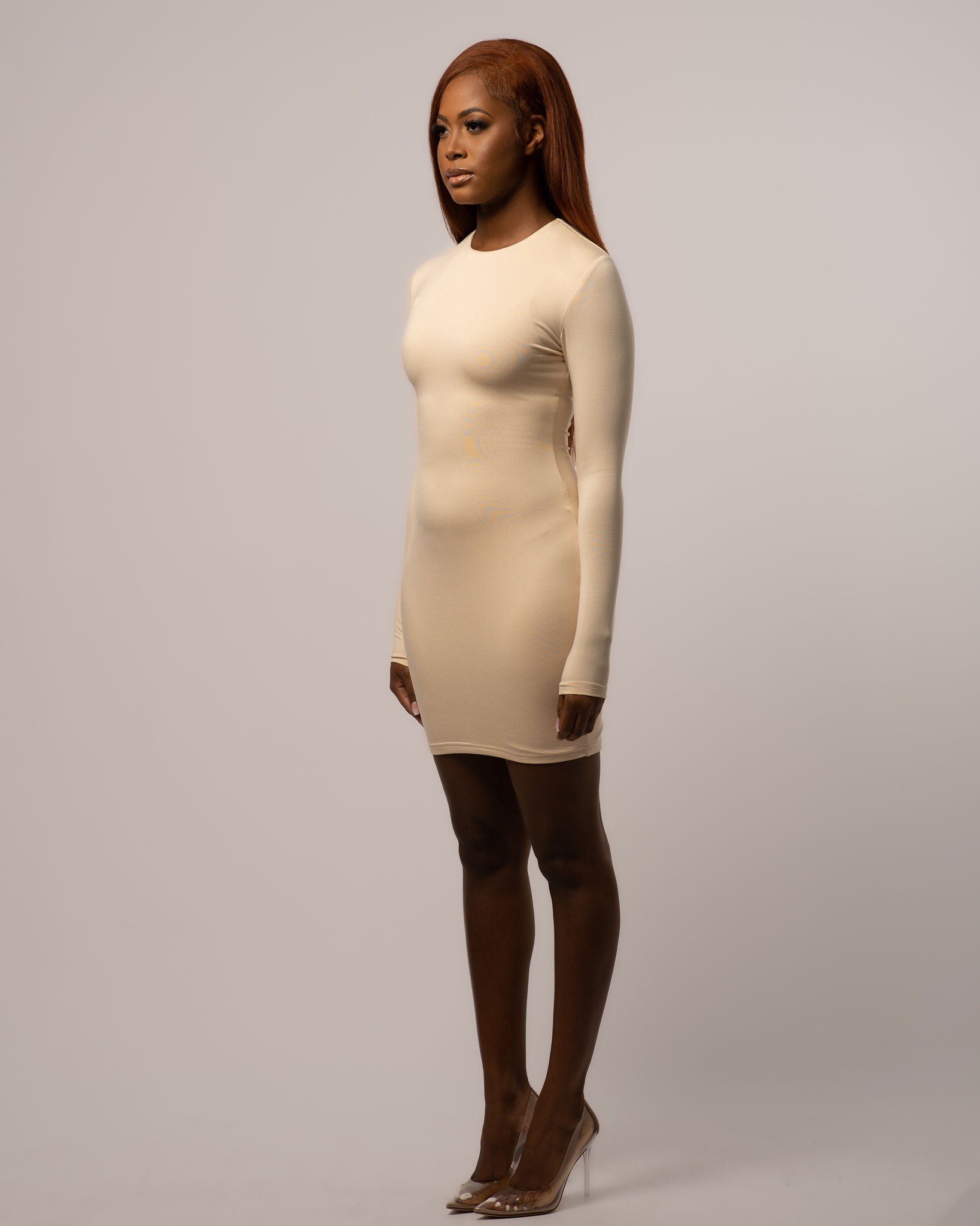 Shaping Mini Dress - Round-Neck