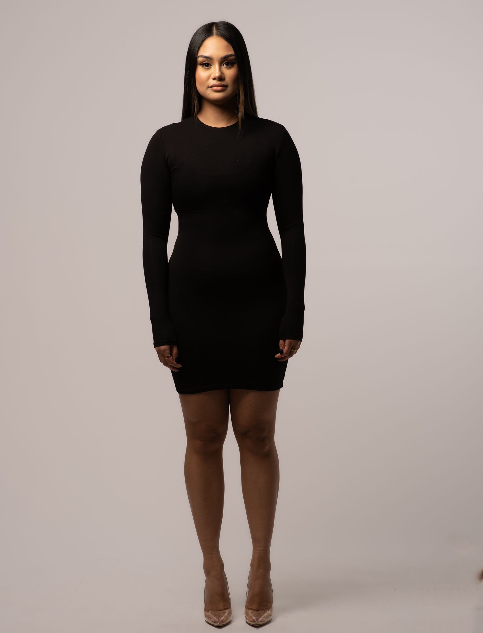 Shaping Mini Dress - Round-Neck
