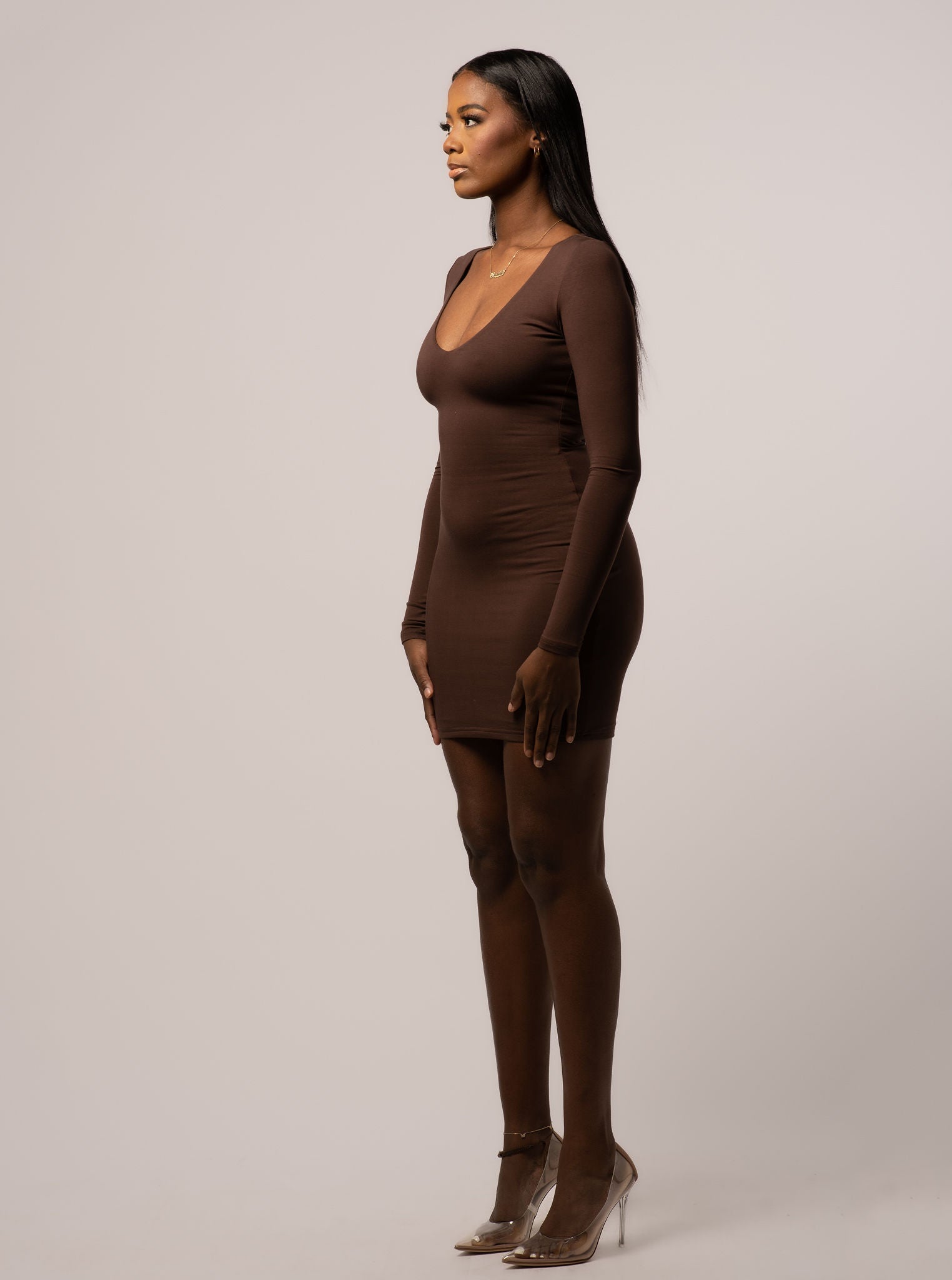 Shaping Mini Dress - V-Neck