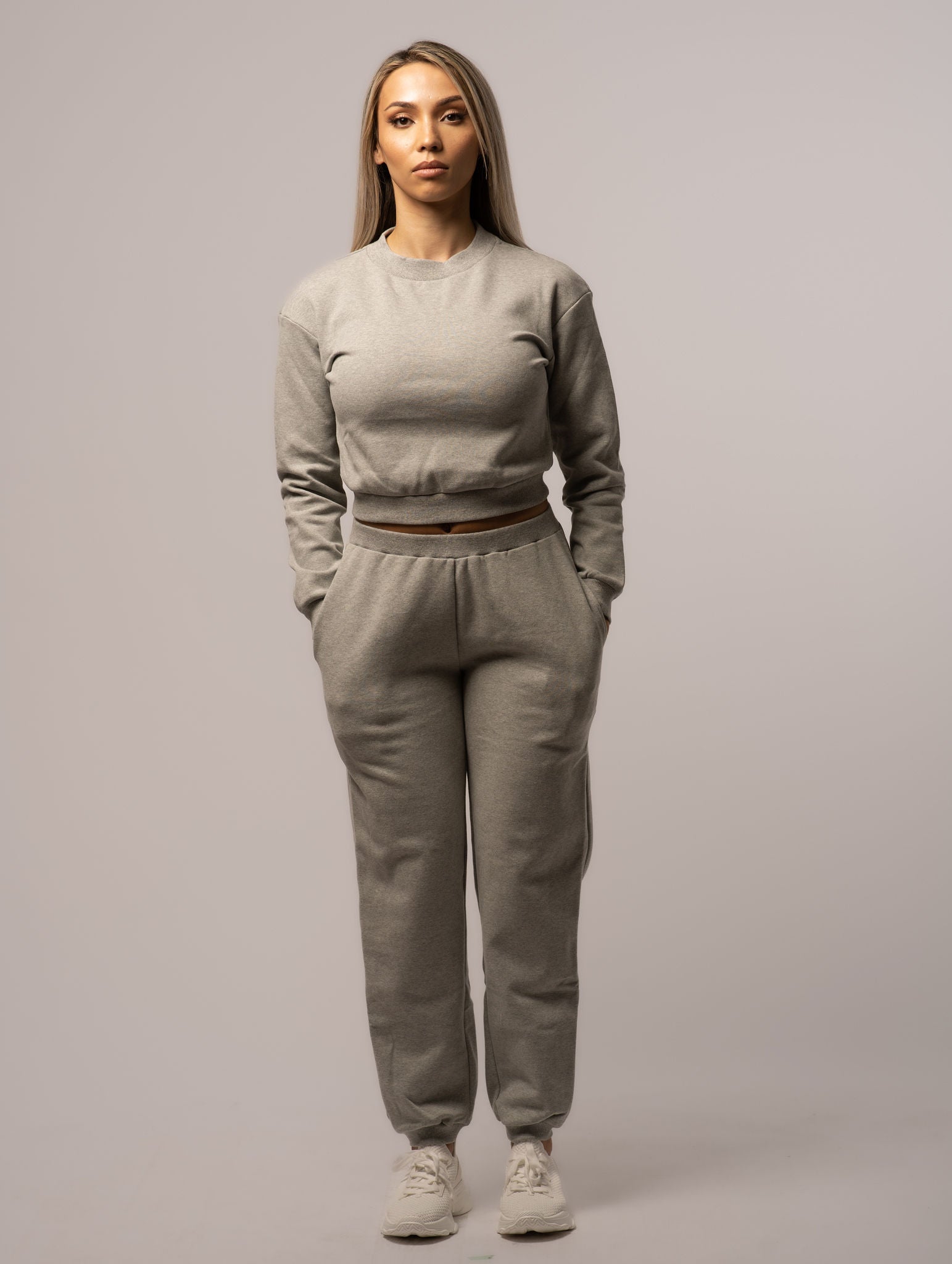 Cropped Crew-Neck Sweater