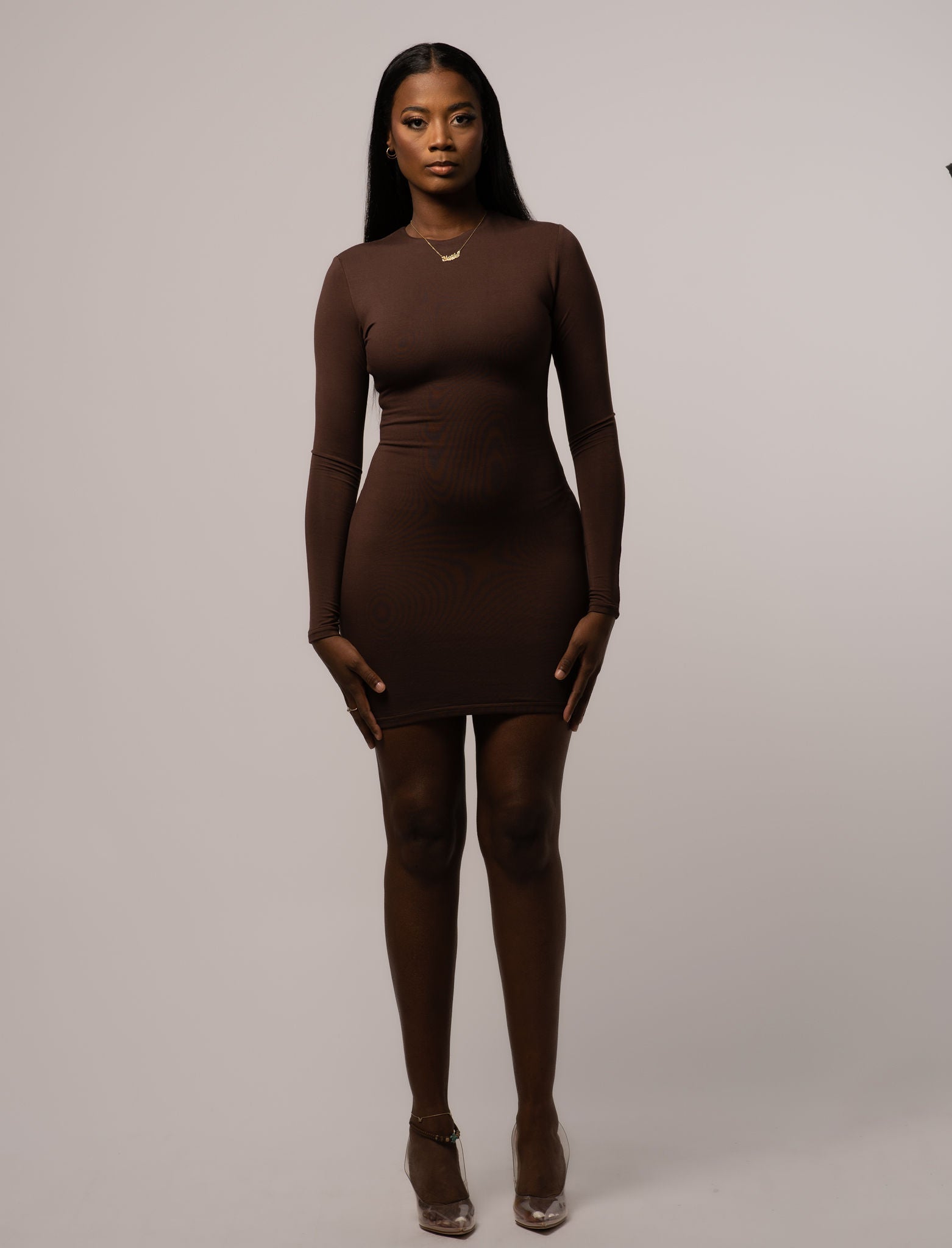 Shaping Mini Dress - Round-Neck